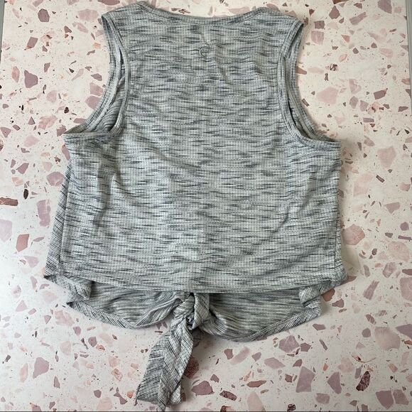 Zyia Active Heathered Ribbed Front Tie Tank grey Heathered color - Picture 2 of 7